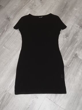 SHEIN Black Short-Sleeve Mini Bodycon Dress